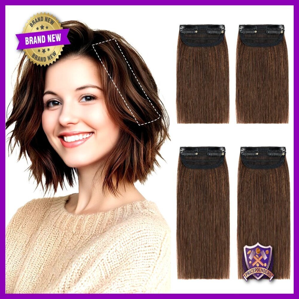 Real Human Hair Clip-In Extensions Volumizer Toppers For Thinning Hair